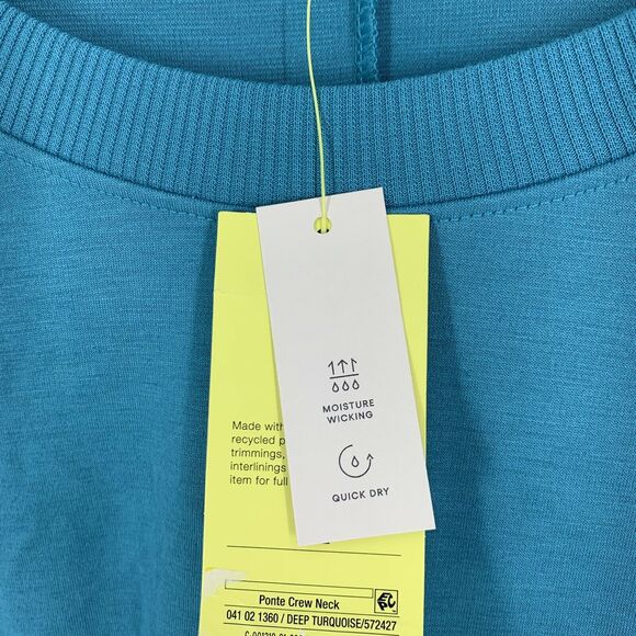Men's XL All in Motion Ponte Crew Neck Sweatshirt Turquoise Blue NWT - Picture 4 of 8
